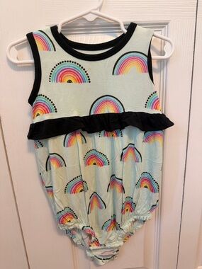 Birdie Bean Bamboo 3T Light Blue Rainbow Bodysuit